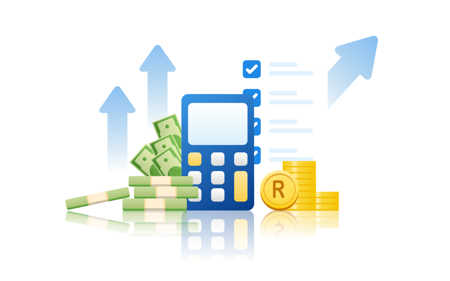 financial-and-payment-concept-with-calculator-money-coin-and-credit-card-free-png